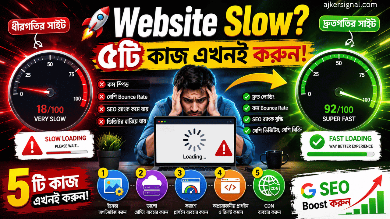 Website Slow সমস্যা সমাধানের ৫টি কার্যকর উপায়