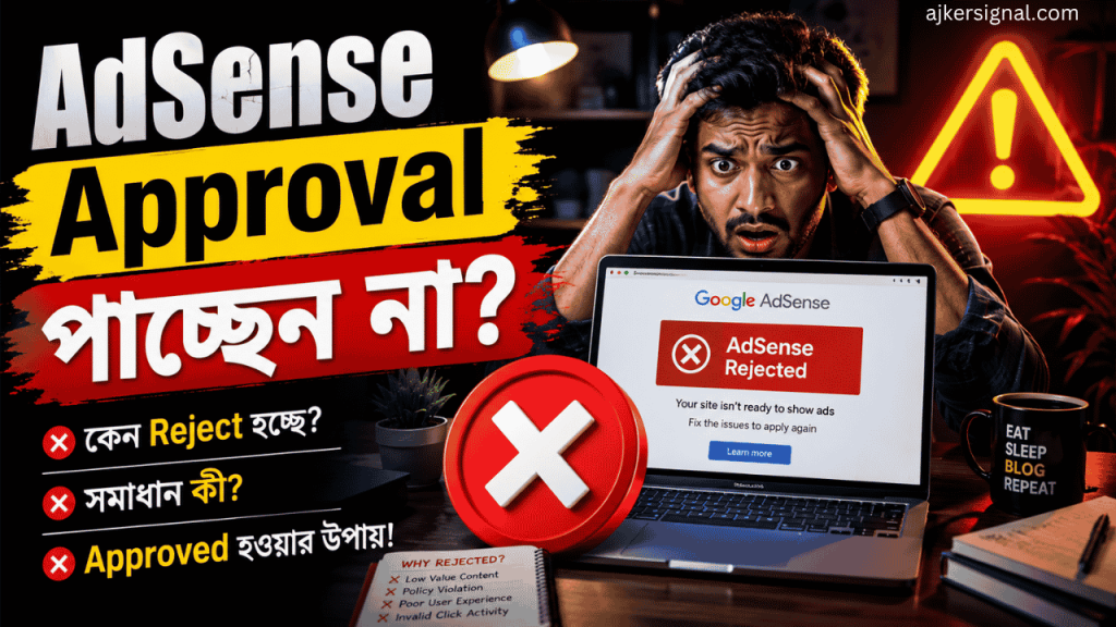 AdSense Approval না পাওয়ার প্রধান কারণ ও সমাধান