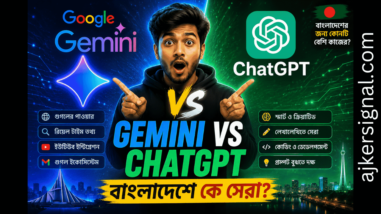 Google Gemini বনাম ChatGPT তুলনামূলক বিশ্লেষণ বাংলাদেশের ব্যবহারকারীদের জন্য