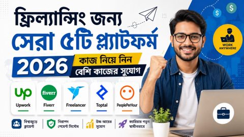 ফ্রিল্যান্সিং জন্য সেরা ৫টি প্ল্যাটফর্ম ২০২৬: কাজ নিয়ে নিন বেশি কাজের সুযোগ