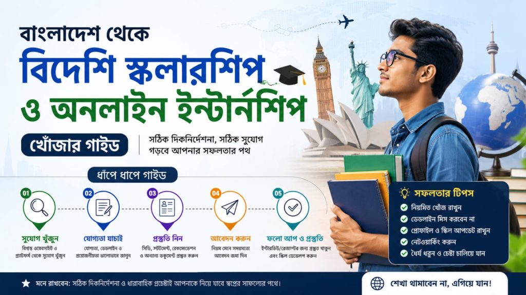 বাংলাদেশ থেকে বিদেশি স্কলারশিপ ও ইন্টার্নশিপ খোঁজার উপায়